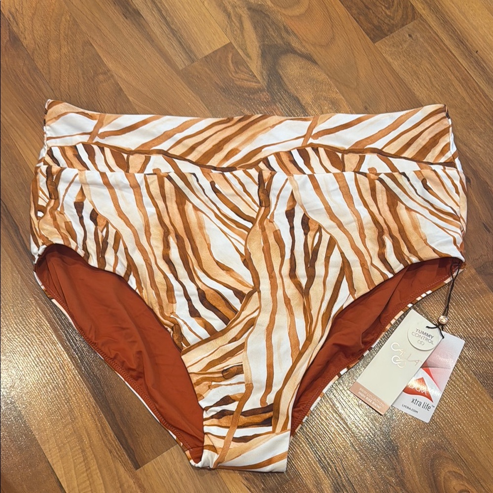 Calia wide band high rise bikini bottom 1X NWT, tummy control bathing suit